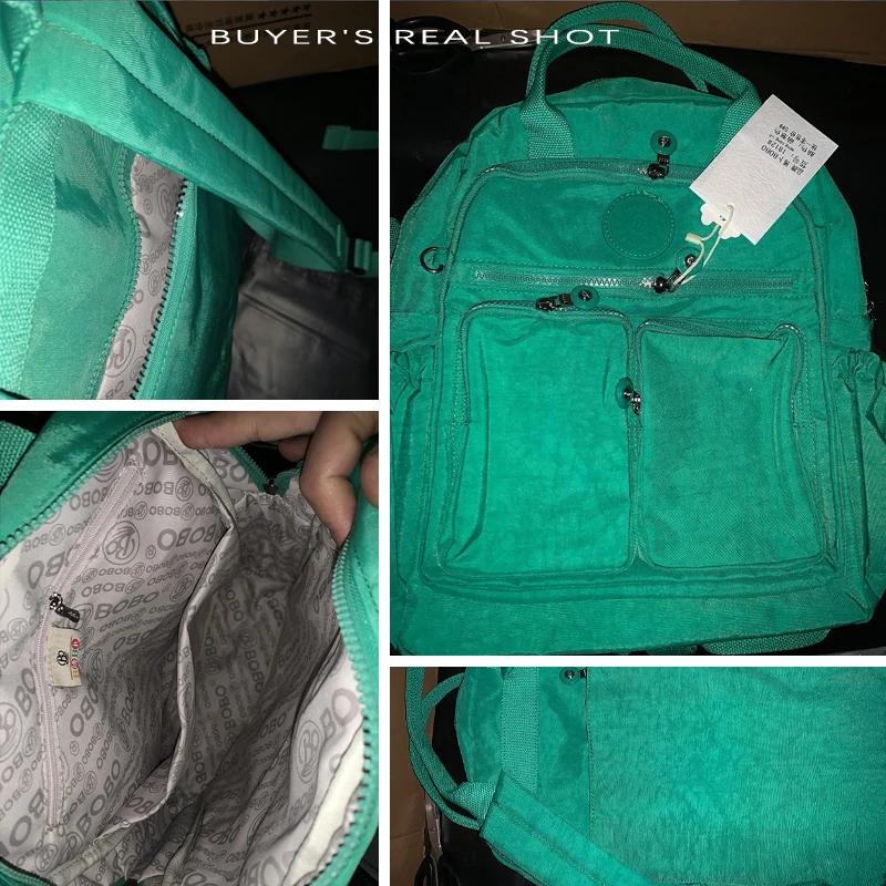 Sac à dos imperméable en Nylon pour femmes, poignée souple, solide, multi-poches, fermeture éclair, 
