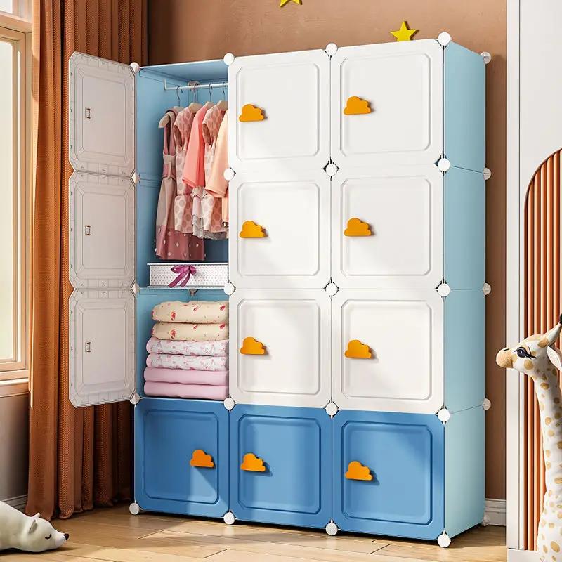 Armoires de rangement en plastique multicouches pliables, armoire domestique moderne, Psychpour enfa