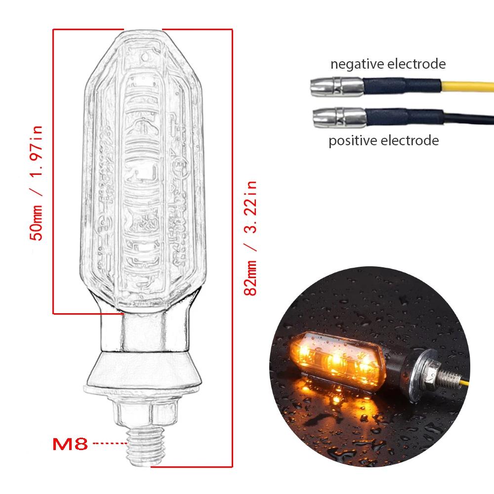 8mm Mini Moto LED clignotants ambre clignotant clignotant clignotant 12V Moto indicateur lampe acces