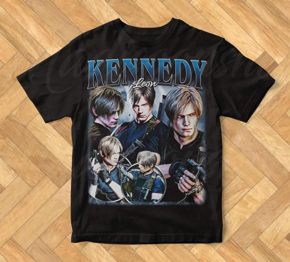 Limité Leon Kennedy T-Shirt Cadeau pour Femme Homme Coton Pesé T-Shirt Vêtements Graphique Chemise À