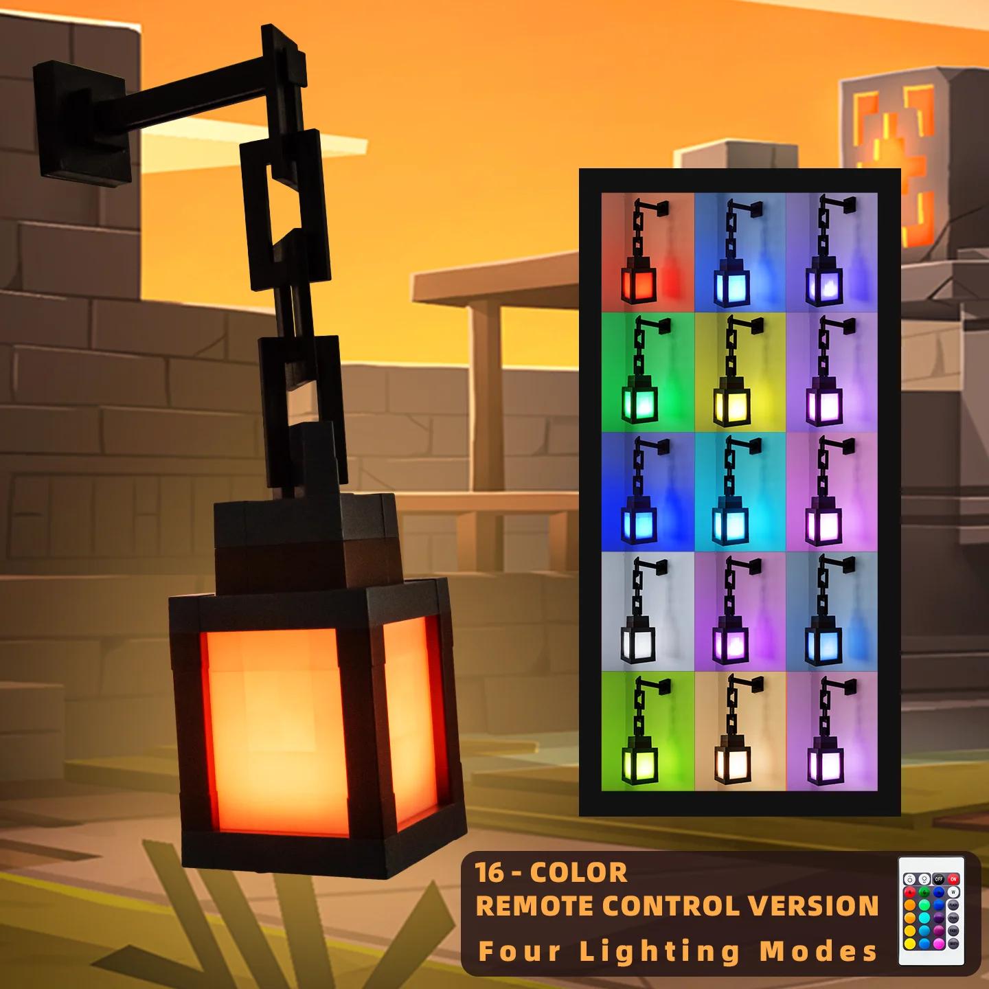 Lanterne Portable Style Pixel, ornement de table, 16 couleurs, décoration intérieure, lumière d'ambi