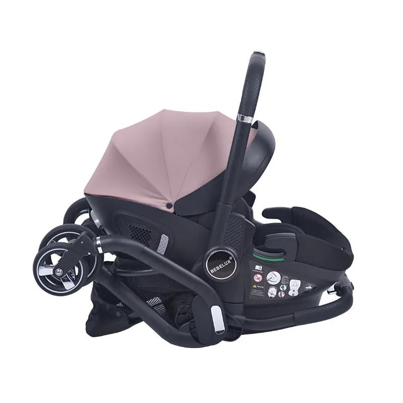 Poussette bébé luxe 4-en-1, légère, pour extérieur, multifonctionnelle, siège auto enfant, pliable e