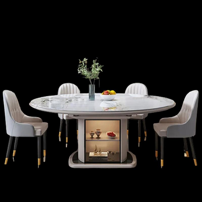 Table à manger ronde en marbre, meuble De luxe moderne pour salon, style nordique minimaliste, meubl