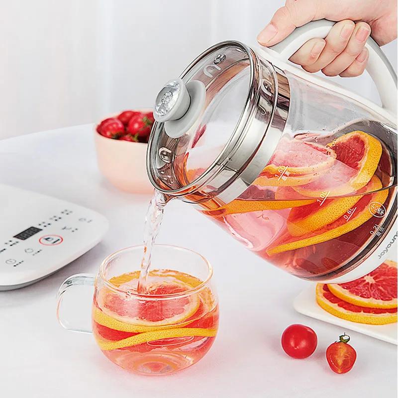 220V Jiuyang pot de santé multi-fonctionnel fleur théière verre ragoût théière 1.5L Portable Mini mu