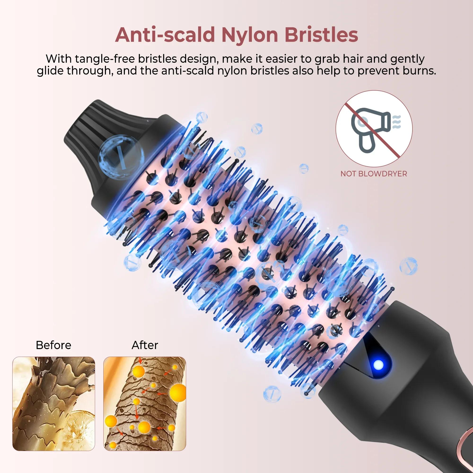 Brosse coiffante métropolitaine, bigoudi ionique 3 en 1, lisseur avec baguette électrique anti-brûlu