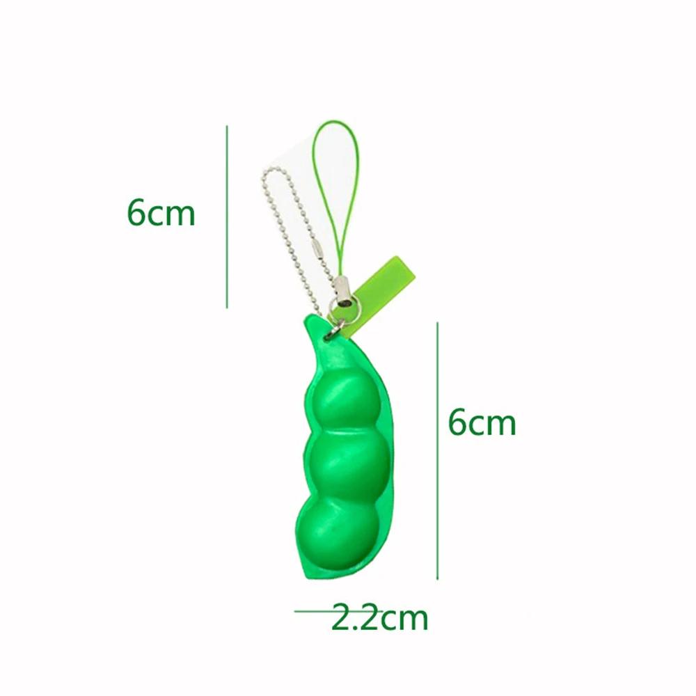 2-20 pièces Fidget jouet sac Portachiavi soulagement du stress Edamame jouet presser pois porte-clés