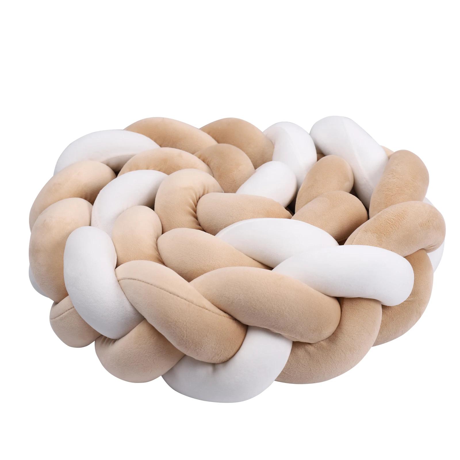 Pare-chocs pour lit de bébé 1-4M, tissage tressé noué à la main, protection de berceau en peluche, o