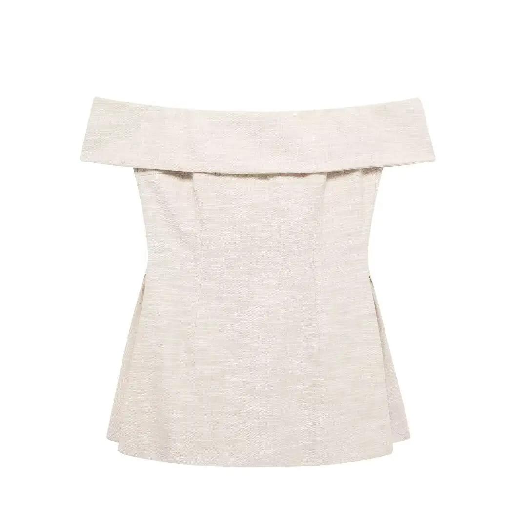 DUOPERI femmes mode 2 pièces ensembles kaki dos nu fermeture éclair hauts Corset et pantalons à jamb