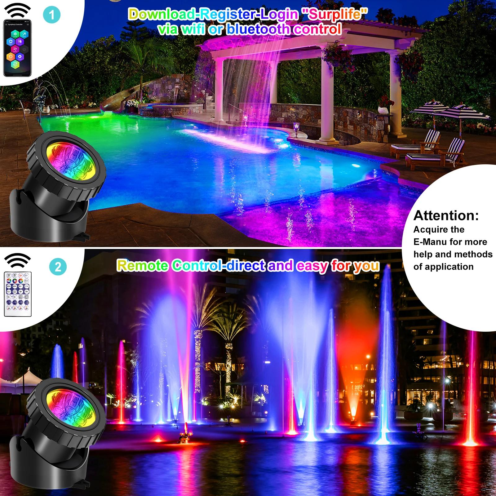 2/3/8/10 LED lumières étanche IP68 fontaine sous-marine étang Spot lumière paysage projecteur pour j