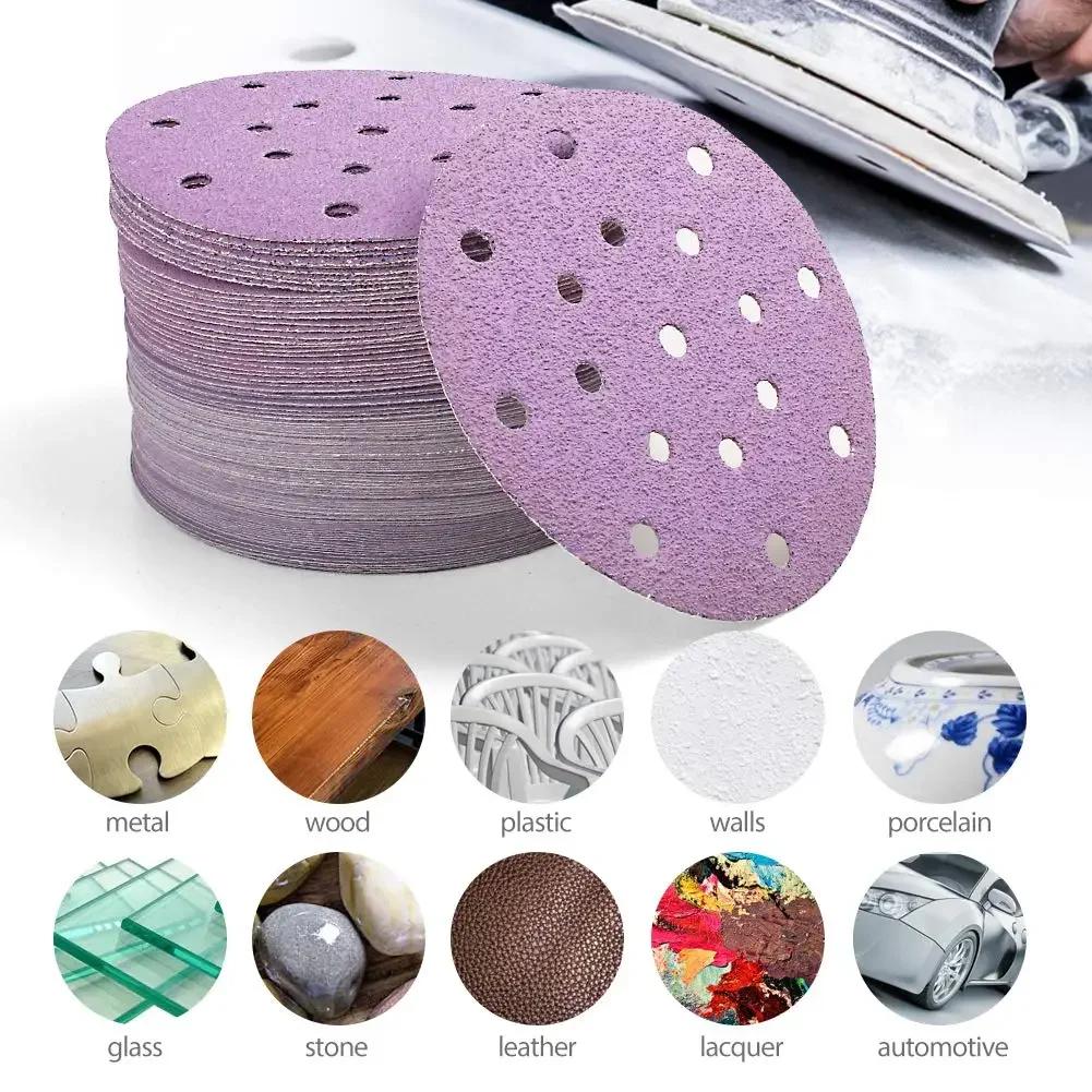 50 pièces 6 pouces disques de ponçage humide/sec crochet et boucle 320-10000 grain assortiment papie