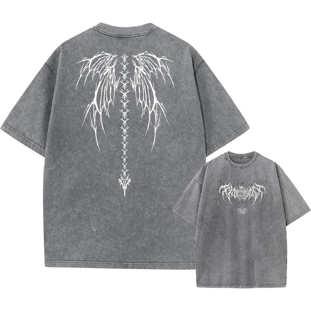 Y2k Harajuku rétro acide T-Shirt motif imprimé T-Shirt Streetwear été pur coton court pur coton lavé