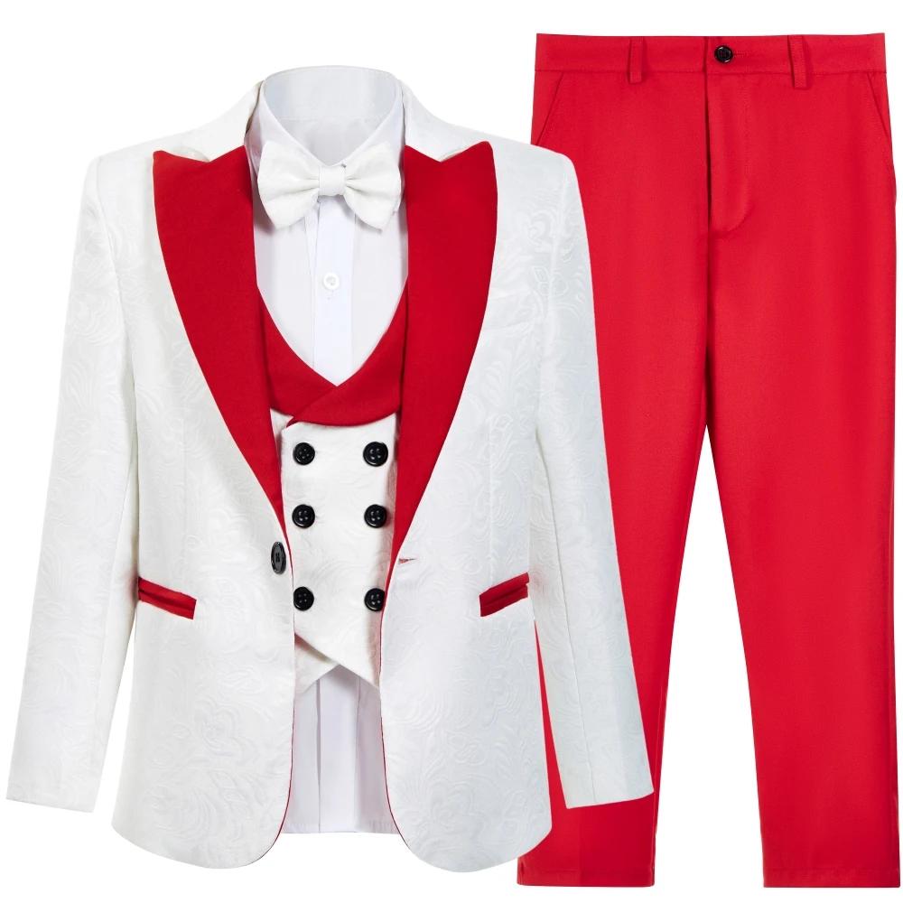 Ensemble de costume formel multicolore pour garçons, 4 pièces, 3-14T, livraison rapide, costumes aju