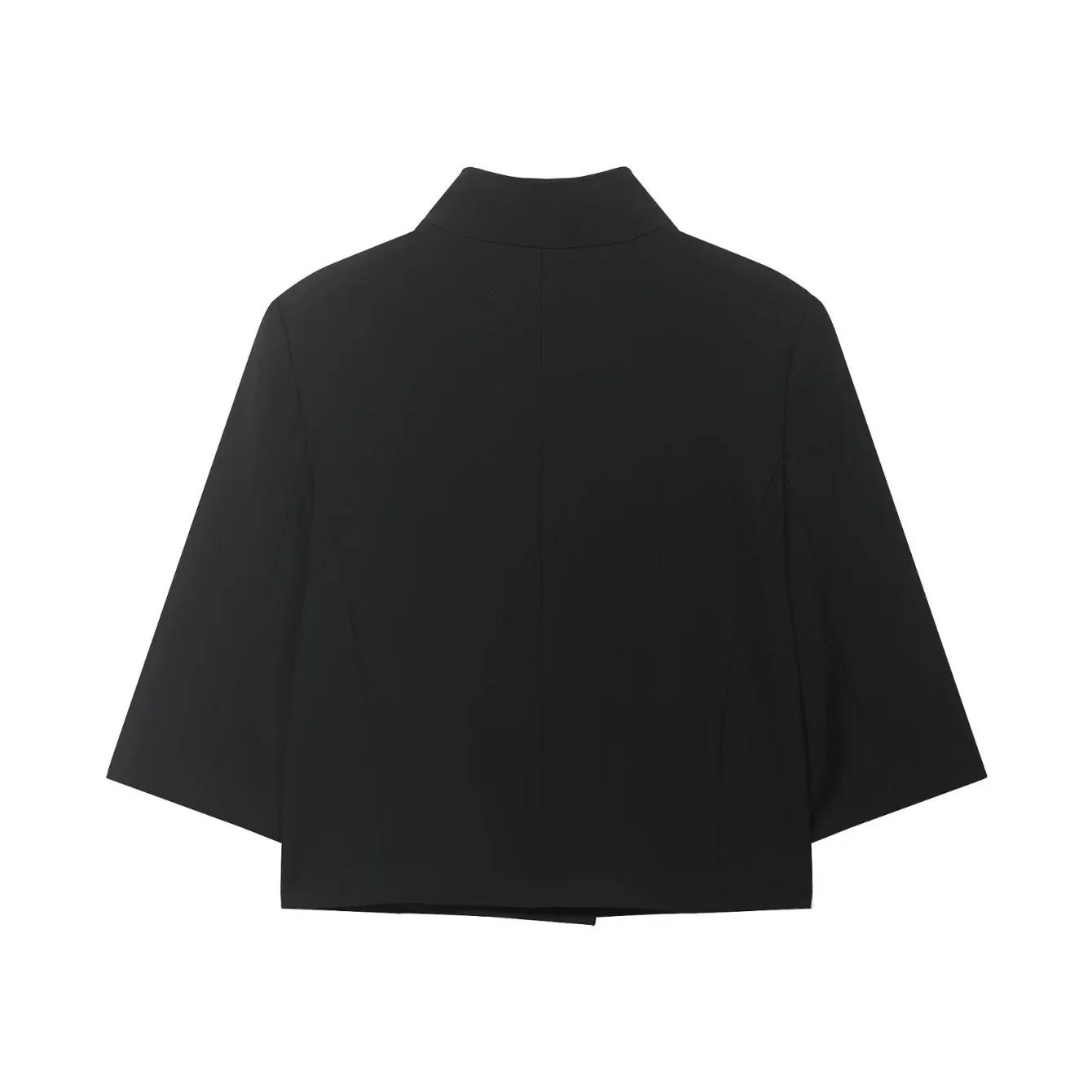 Blazer court noir pour femme, nouvelle collection printemps, manteau féminin à simple boutonnage, ha