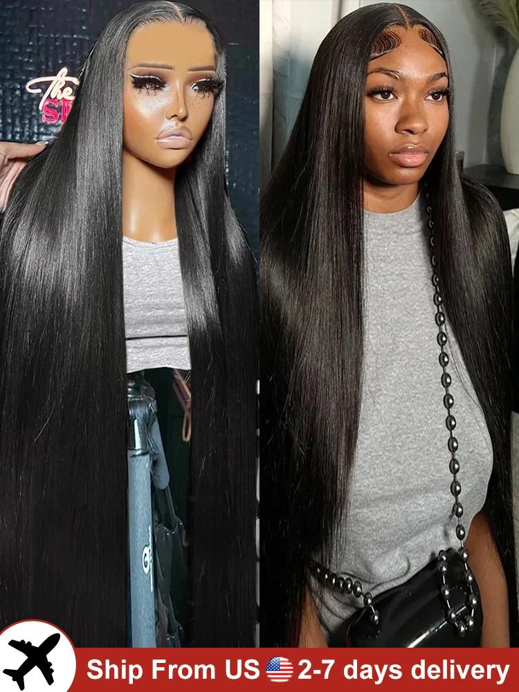 Perruque Lace Front Wig sans colle naturelle, cheveux humains, pre-plucked, avec baby-hairs, pre-plu