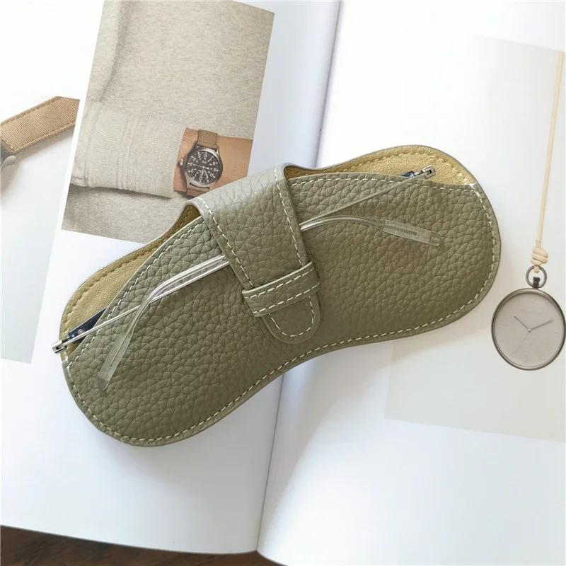 Sac à lunettes en cuir souple, étui à lunettes portable, lunettes de soleil, sac de rangement pour l