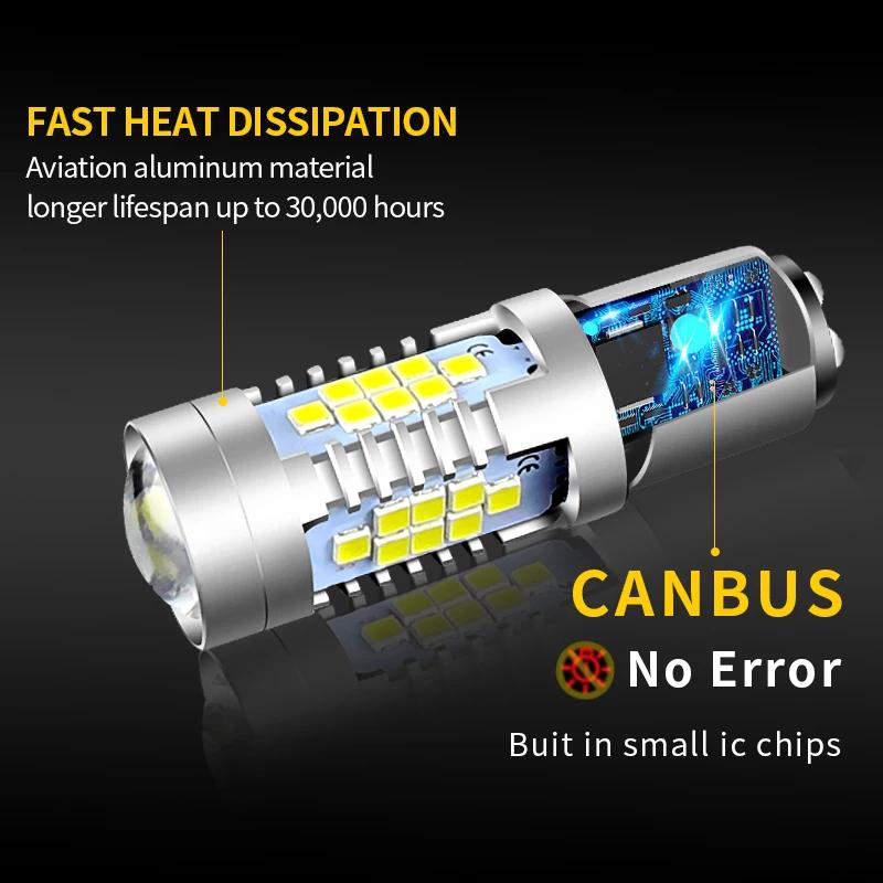 2 pièces LED feux diurnes DRL ampoule lampe Canbus sans erreur P21/5W 1157 BAY15D pour Peugeot 408 3