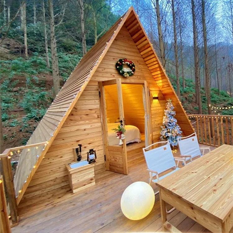 Maison triangulaire en bois de préservation pour extérieur, personnalisable, les influenceurs peuven