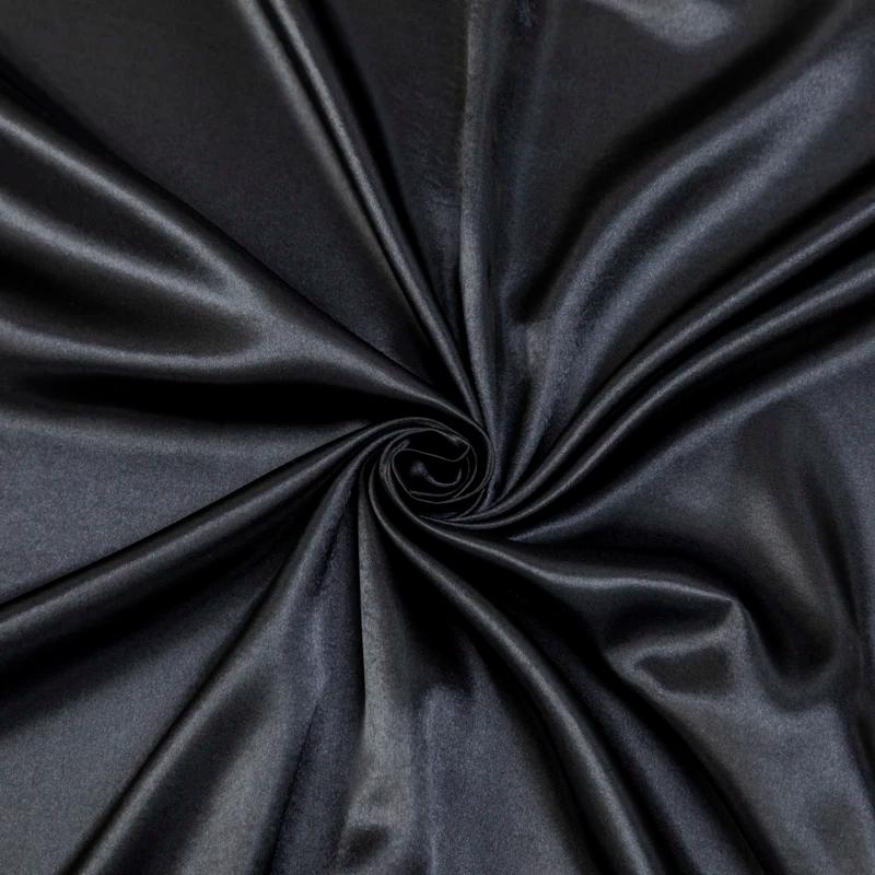 Drap-Juste en Satin Noir de Couleur Unie, Juste de Matelas avec Bande artificiel astique, Taies d'Or