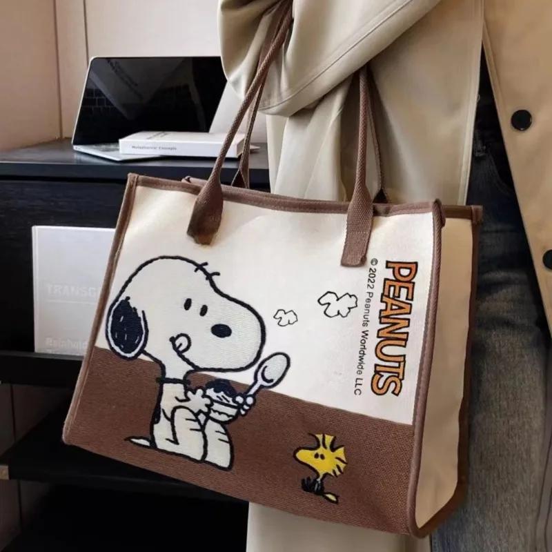 Sac à bandoulière Snoopy Woodstock, grand format, pour les trajets quotidiens, sac à main en toile c