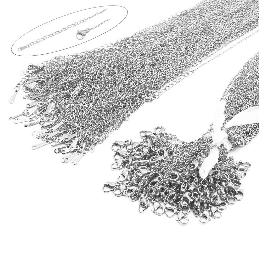100 pcs/Lot en vrac en gros 304 en acier inoxydable lien de câble Rolo chaîne collier pour la fabric