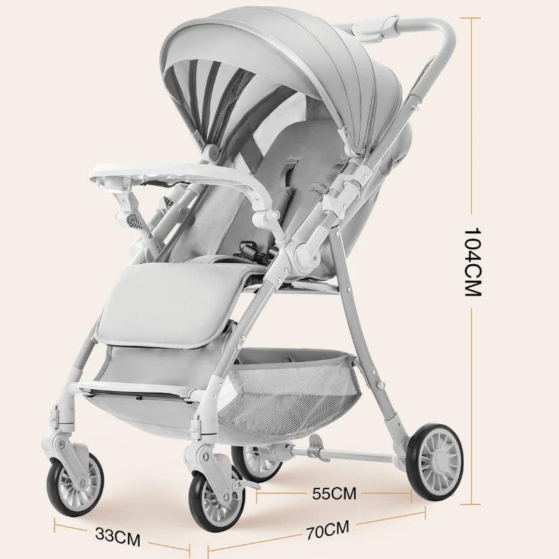 Poussette nouvellement améliorée avec chariot poussoir bidirectionnel à vue élevée qui peut s'asseoi