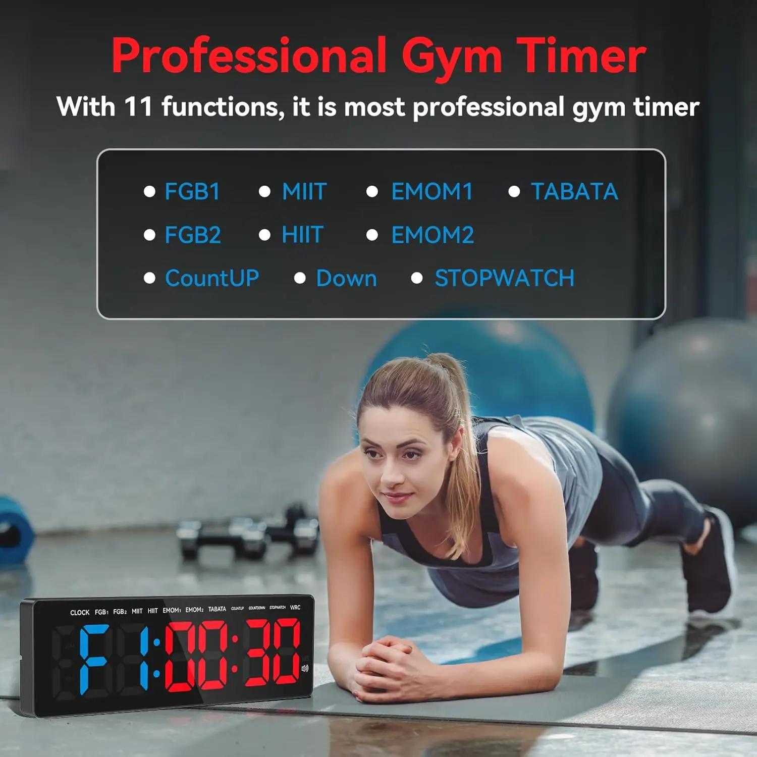 Minuterie de gymnastique numérique 3.5 pouces, compte à rebours/haut, horloge, affichage LED Ultra-c