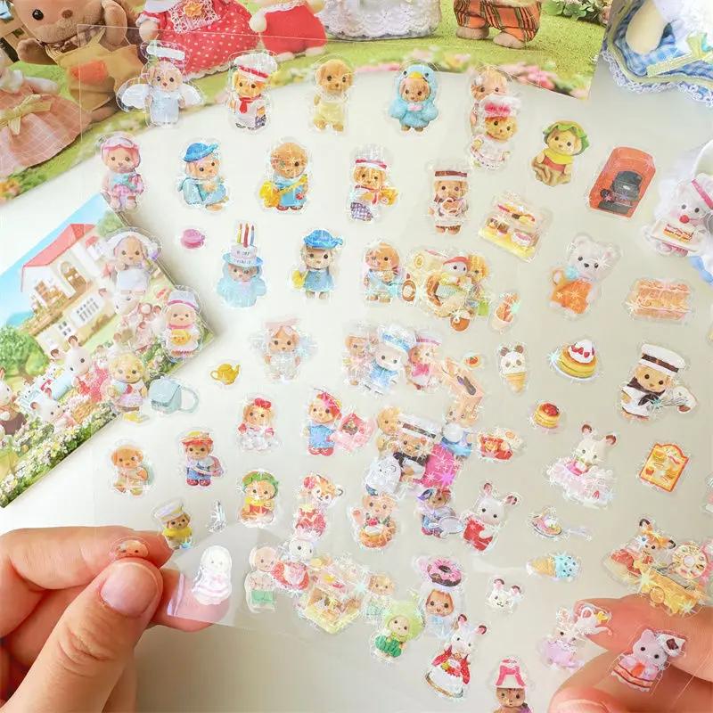 Mini autocollants de dessin animé, 8 feuilles, autocollants découpés, matériel pour manuels d'anime,