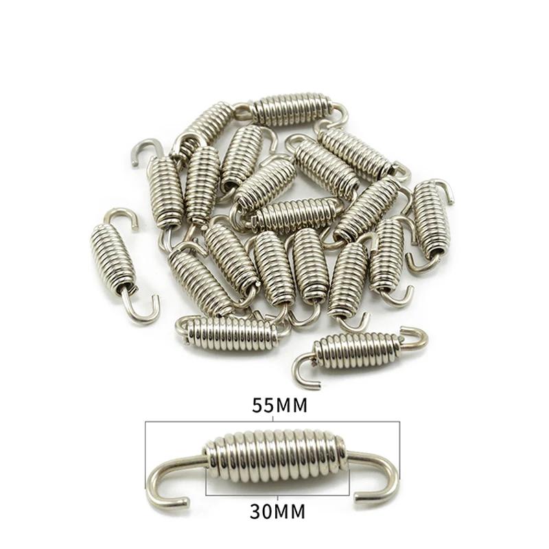 Système d'échappement universel pour moto, 2 pièces, crochets à ressorts entièrement rotatifs en aci