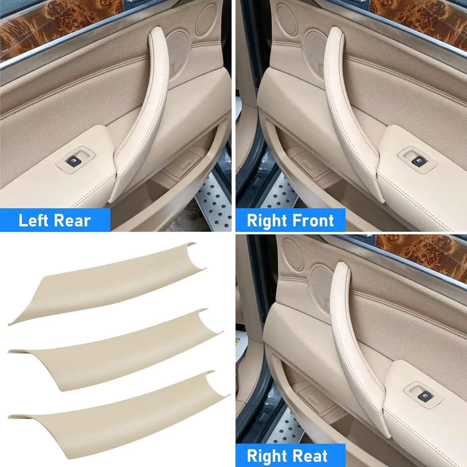LHD RHD noir Beige poignée de porte en Fiber de carbone poignée de porte intérieure adaptée pour BMW