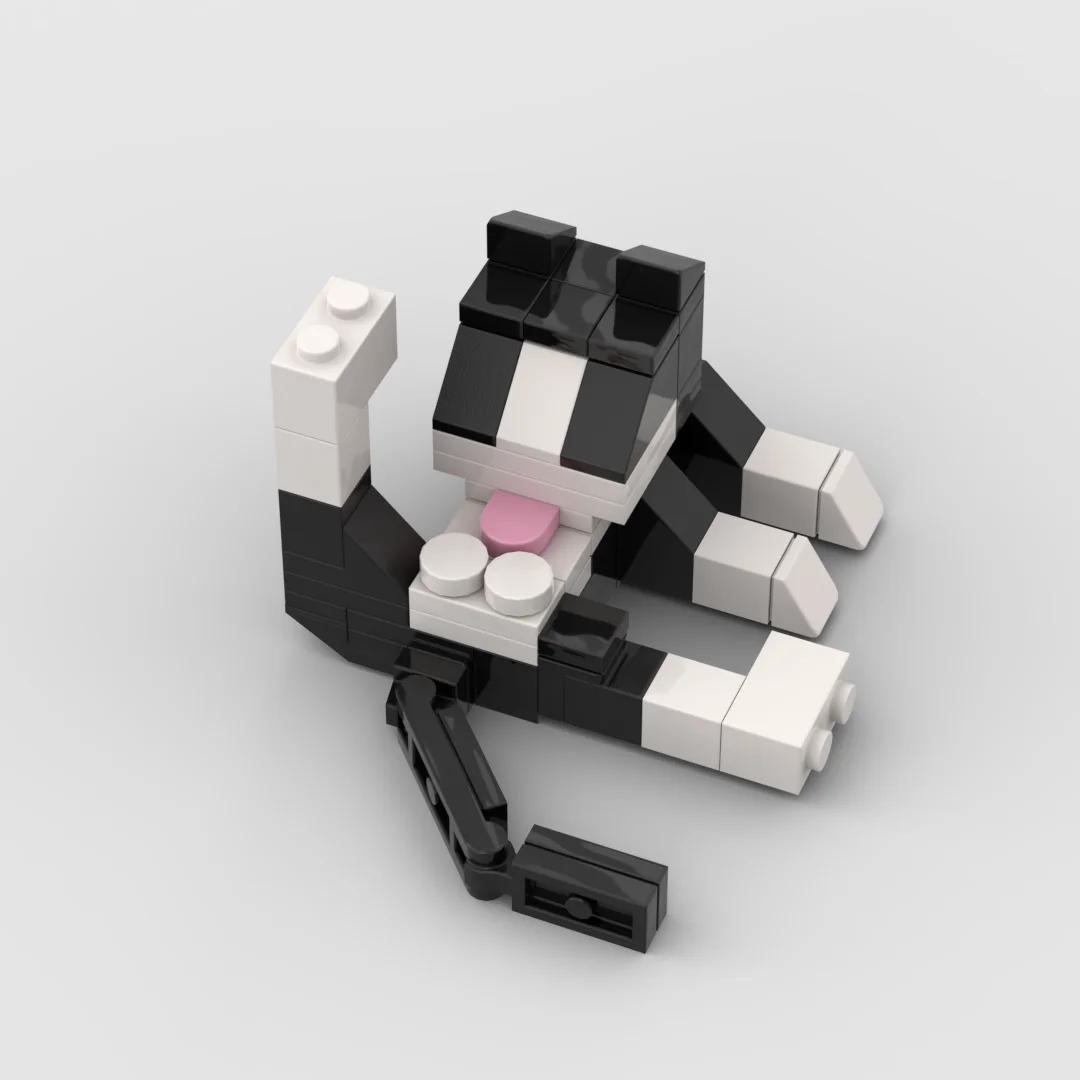 Série animale 62 pièces briques MOC chat Figires bricolage blocs de construction enfants jouets éduc