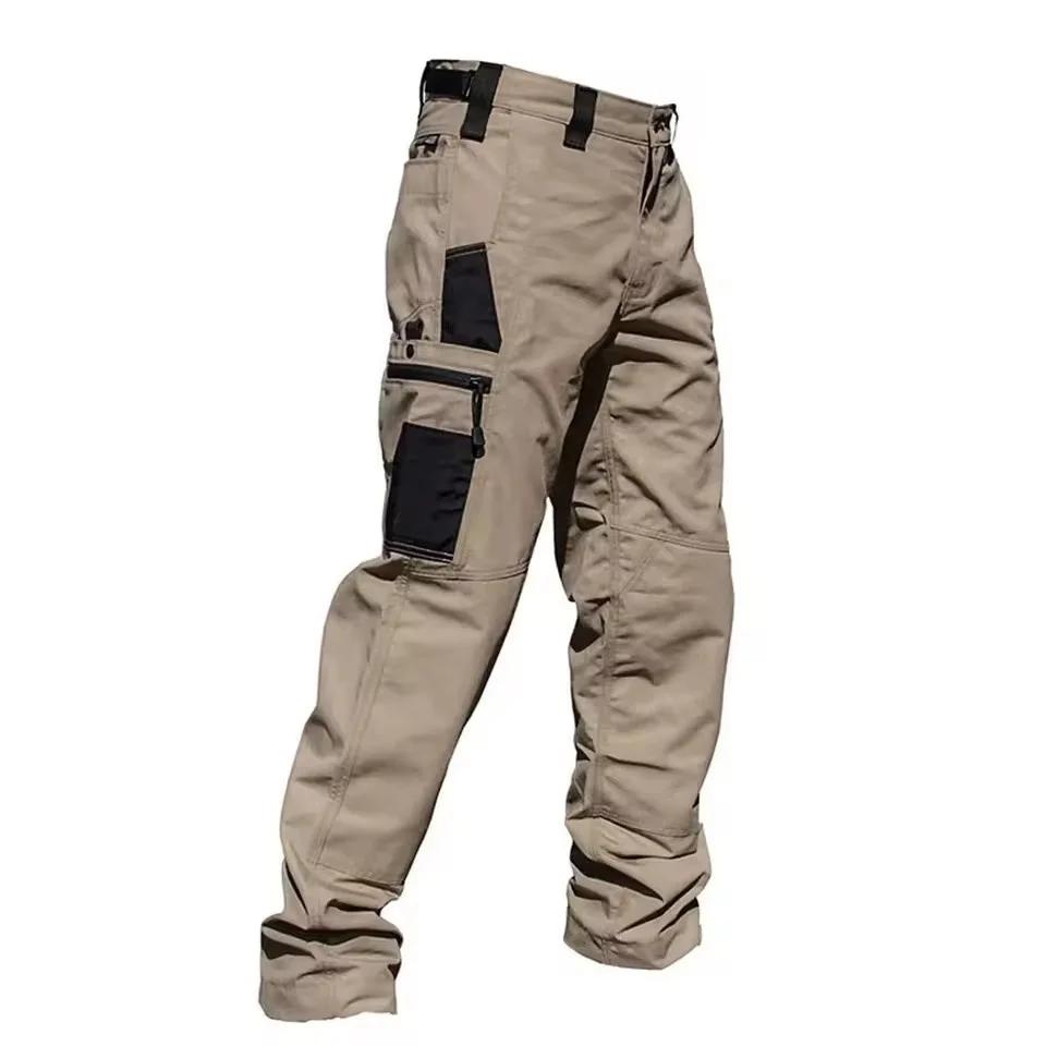 Pantalon de travail résistant à l'usure pour homme, Cargo droit multi-poches, pantalon tactique de J