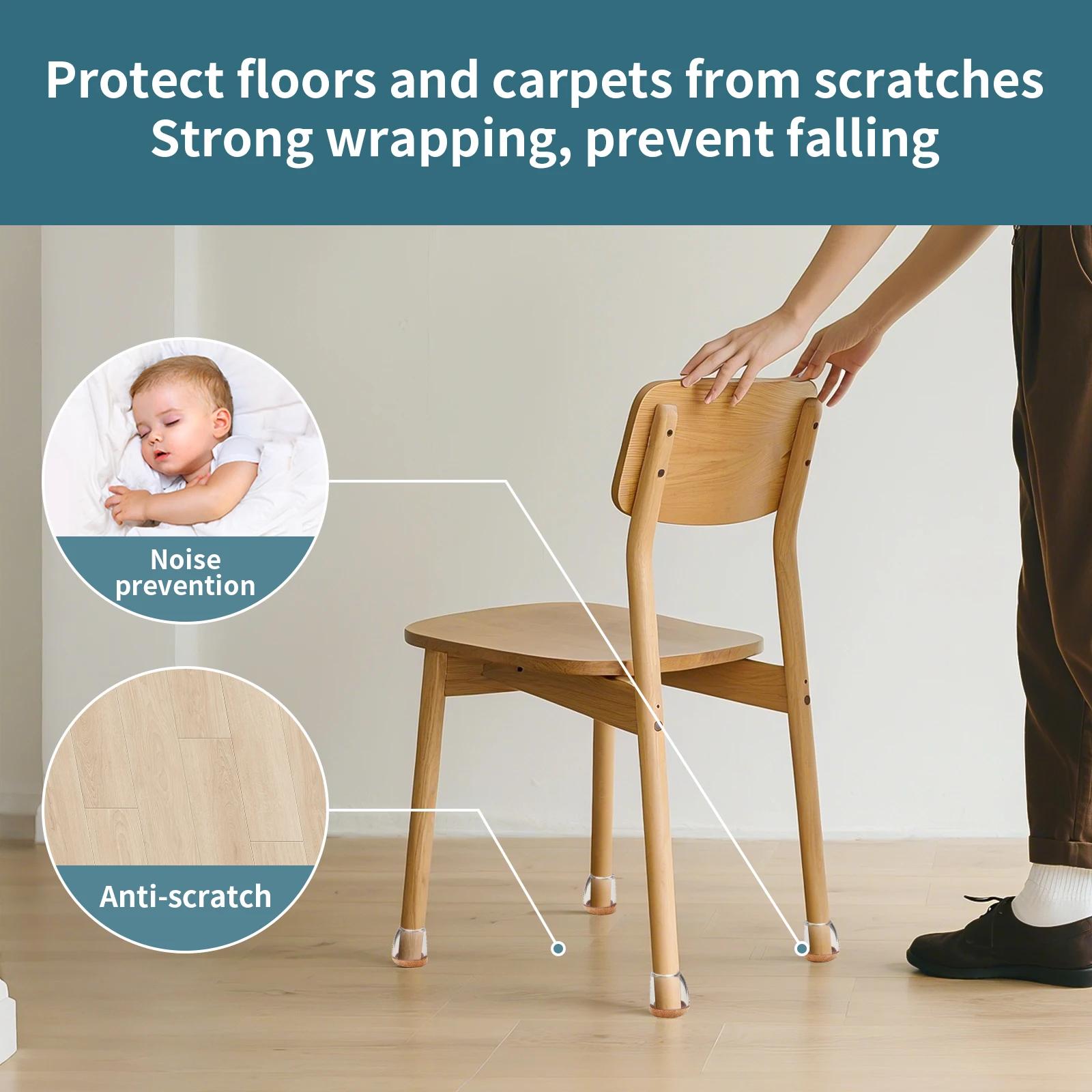 Protecteurs de sol pour pieds de chaise, 16 pièces, couvre-pieds de chaise en Silicone pour 15 ~ 25 