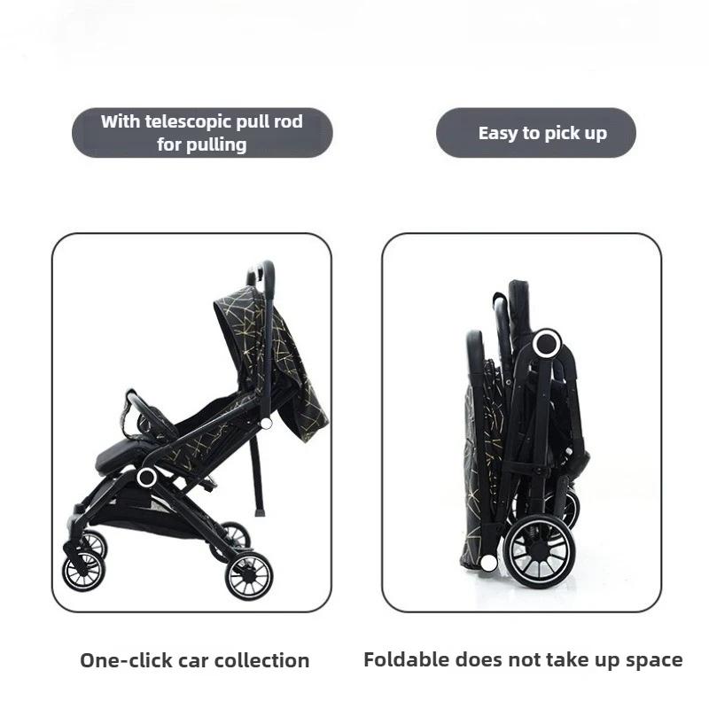 Poussette double pour bébé, poussette détachable à vue haute, pliable et légère, avec fonction assis