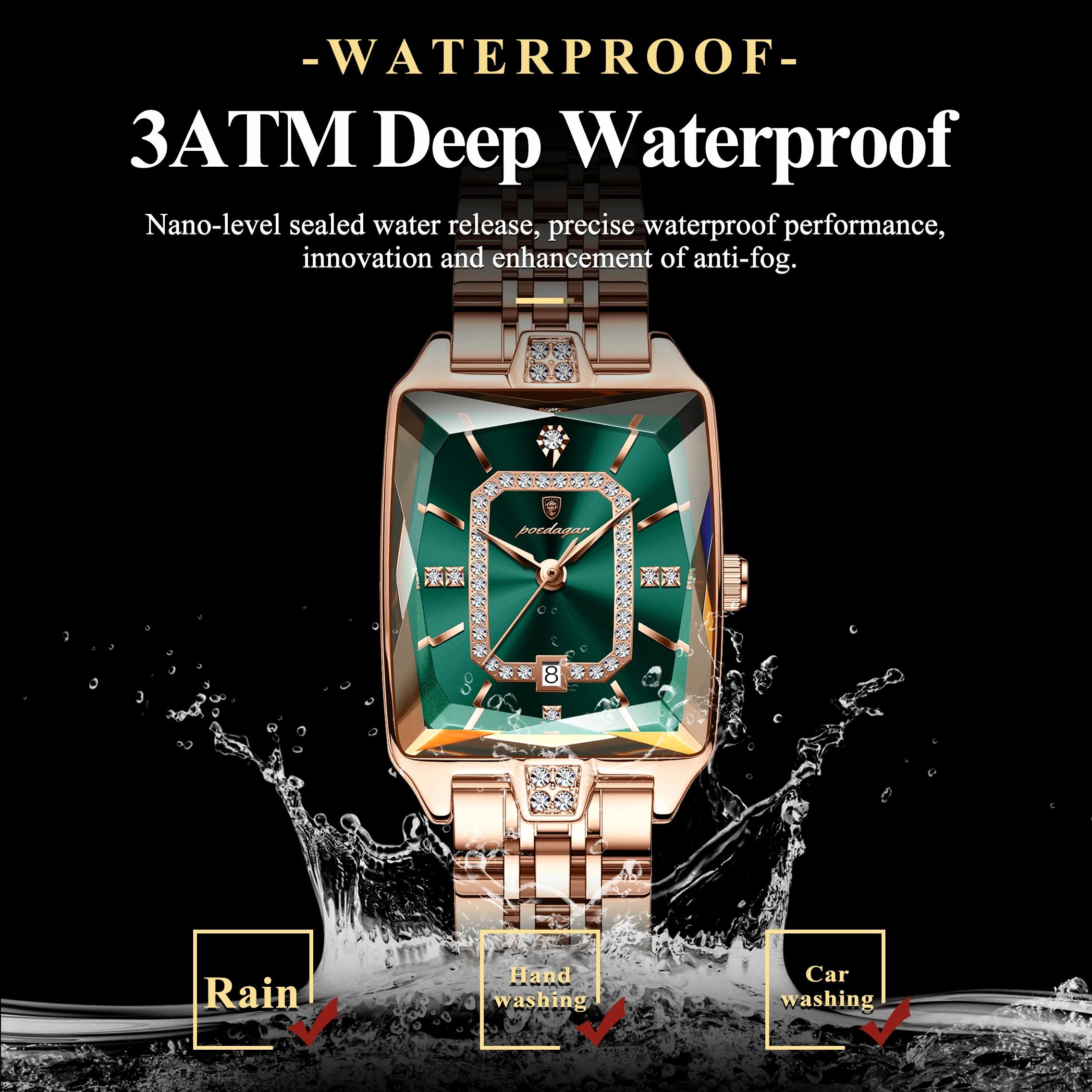 POEDAGAR luxe femme montre étanche Date haute qualité décontracté dames montre-bracelet en acier ino