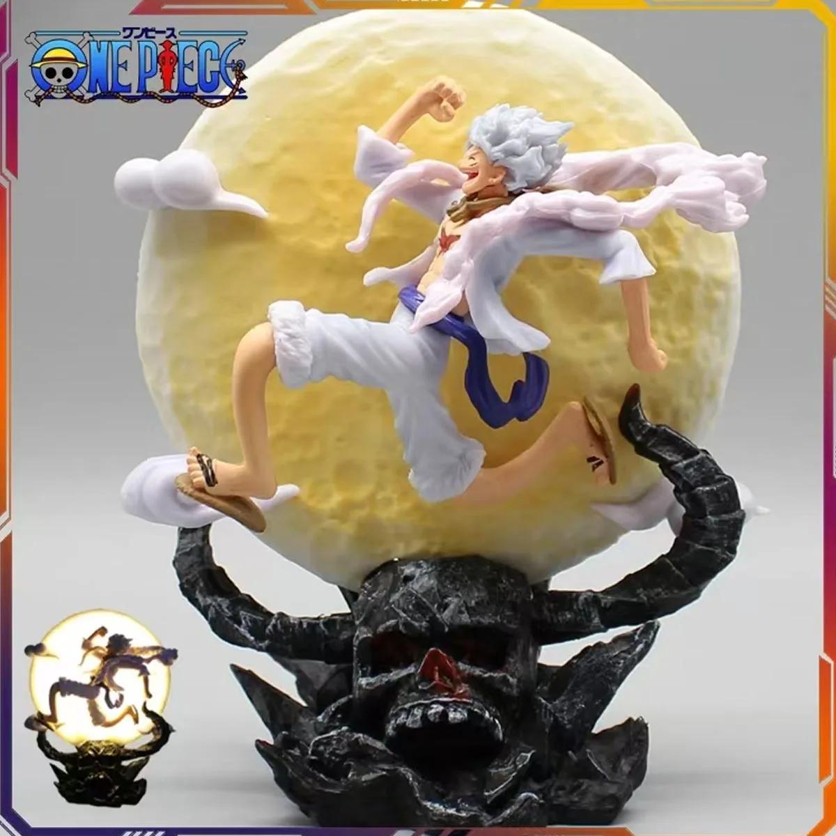 Figurine d'anime One Piece de 12 cm, fée de la lune Nika Monkey D Luffy Gear 5 avec lumière lunaire,