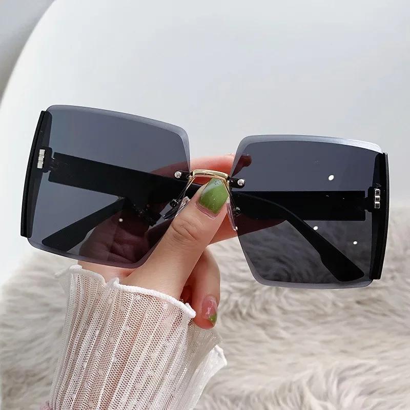 Nouvelles lunettes De soleil carrées sans bordure femmes marque Designer lunettes De soleil De mode 