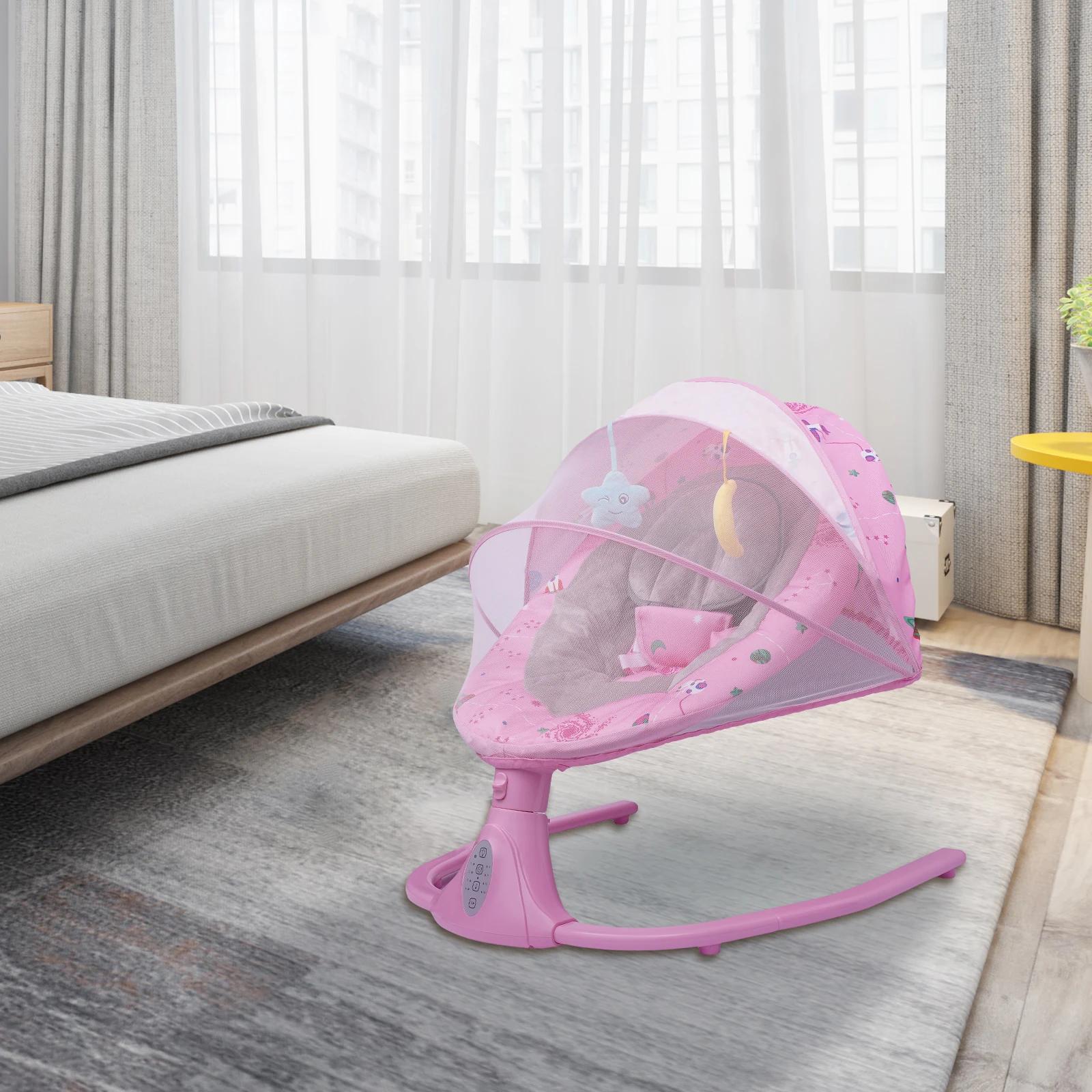 Chaise berçante électrique pour bébé avec télécommande, angle et vitesse réglables, musique Bluetoot