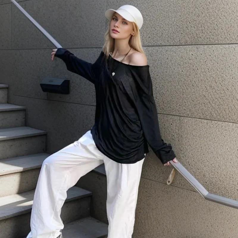 T-shirt ample et transparent sexy pour femme – Collection été 2026 – Chic et décontracté – Couleur u