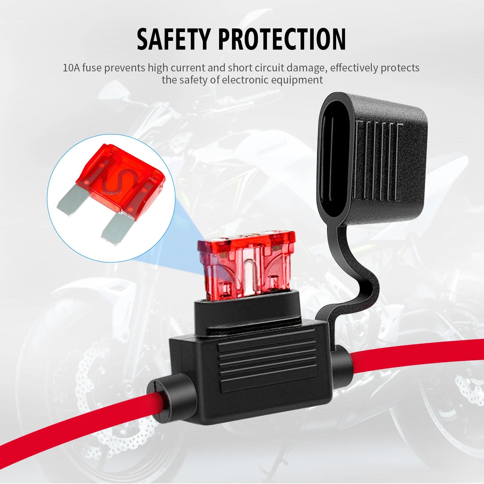 Borne d'anneau de moto 16awg 12V, connecteurs SAE à joint torique, connecteur de câble d'extension p