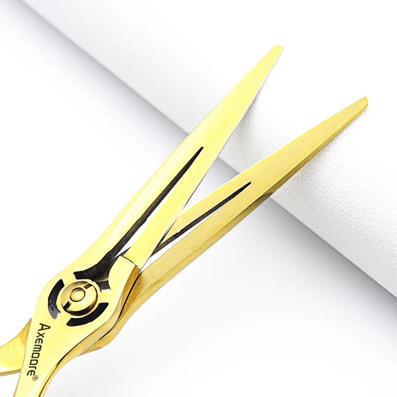 Ciseaux de coiffure professionnels 6 pouces, ensemble de ciseaux de coiffeur dorés, outils de coupe 