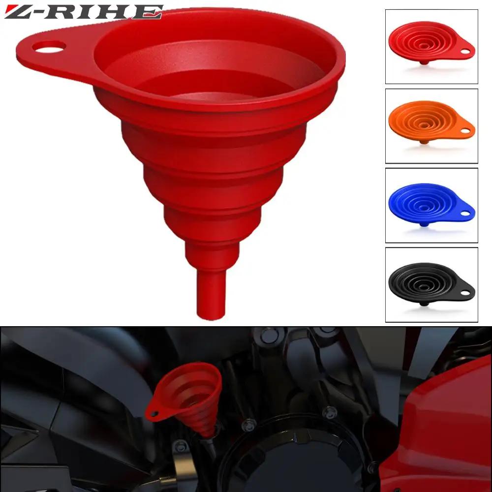 Entonnoir pliable en silicone pour moto, changement d'huile et de carburant, trémie pliable pour HON