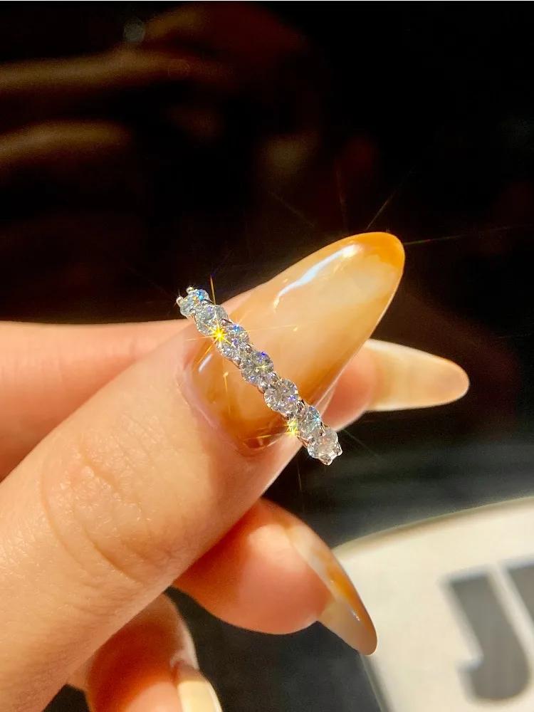 Bague en moissanite véritable Novary, argent sterling 925, alliance éternité en diamant, bagues de f