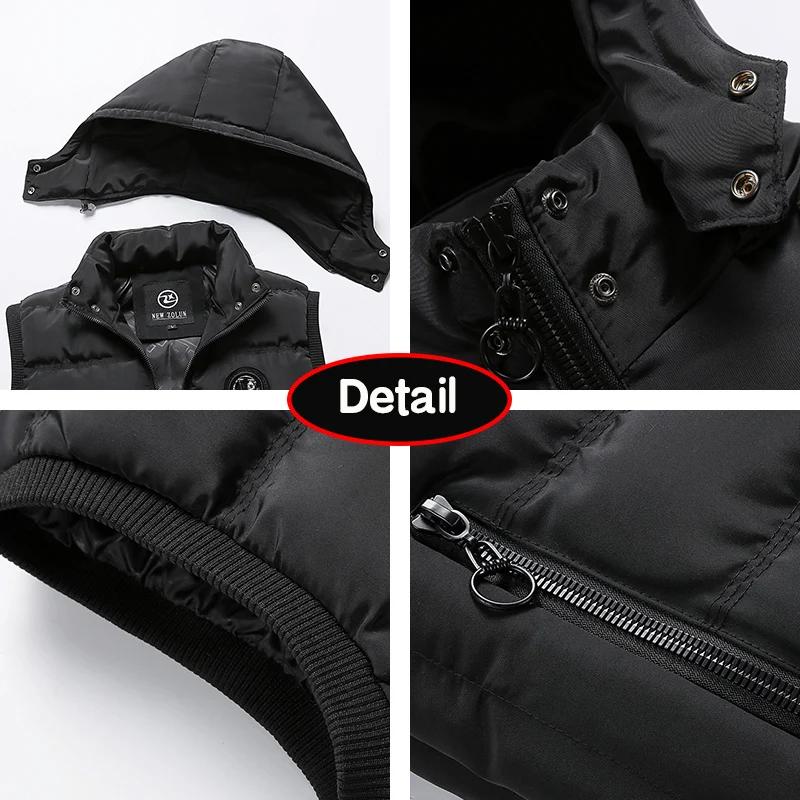 Hommes automne sans manches polaire chaud détachable à capuche gilet hommes hiver extérieur décontra