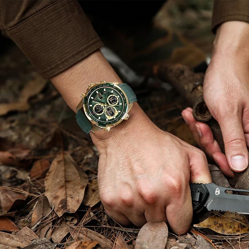 Nouveau NAVIFORCE montres pour hommes en cuir hommes militaire Sport montre étanche Quartz montre-br