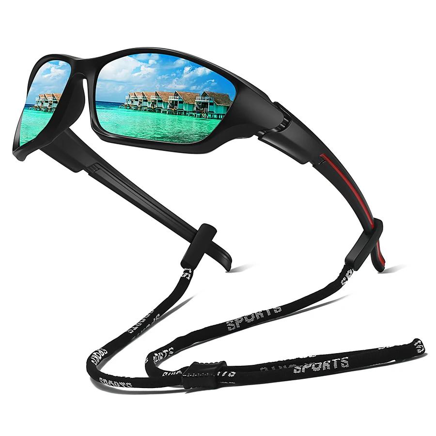 Lunettes de soleil de sport avec chaîne pour hommes et femmes, idéales pour la course, l'alpinisme, 