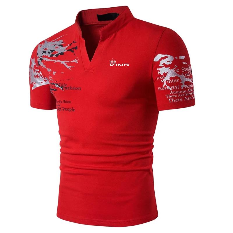 Polo de Golf pour hommes, imprimé graphique, col en V, extérieur, rue, manches courtes, vêtements im