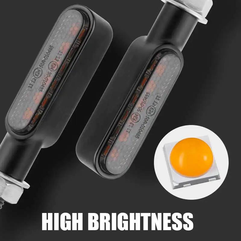 BLALION 2 pièces 6 LED Clignotants de moto Mini LED Séquentiels Ambre