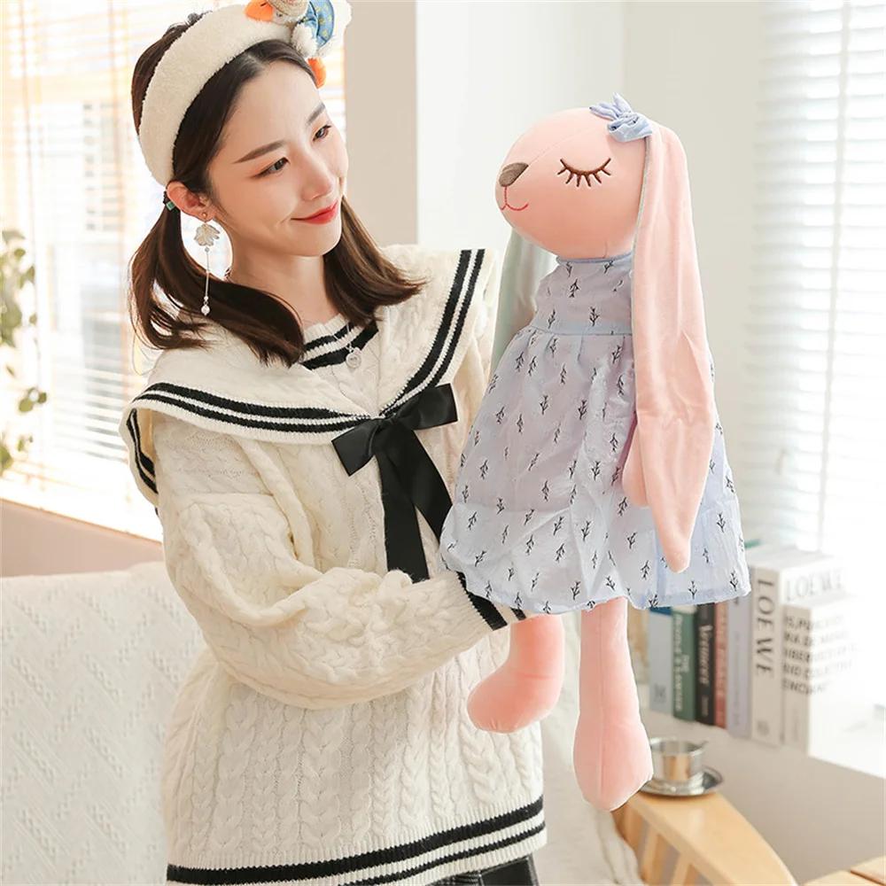 Peluche lapin 34/45/55cm, adorable peluche de dessin animé, coussin décoratif, jouet en peluche lapi