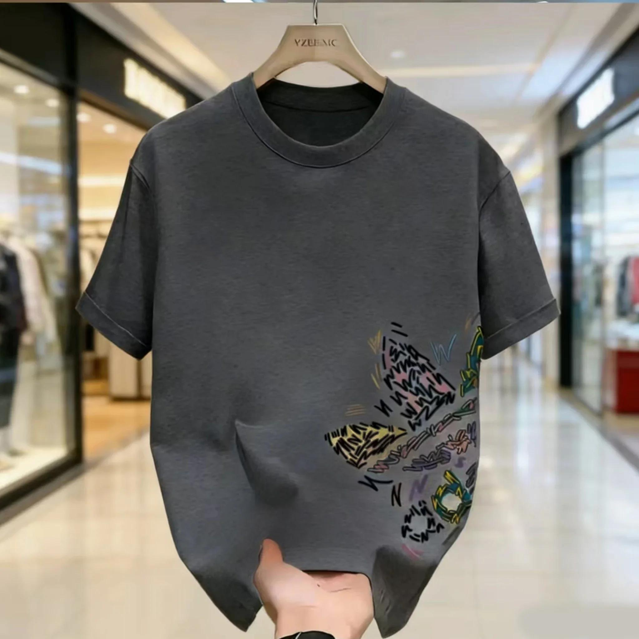 T-shirt en coton ample à col rond pour homme et femme, modèle tendance et respirant, best-seller été