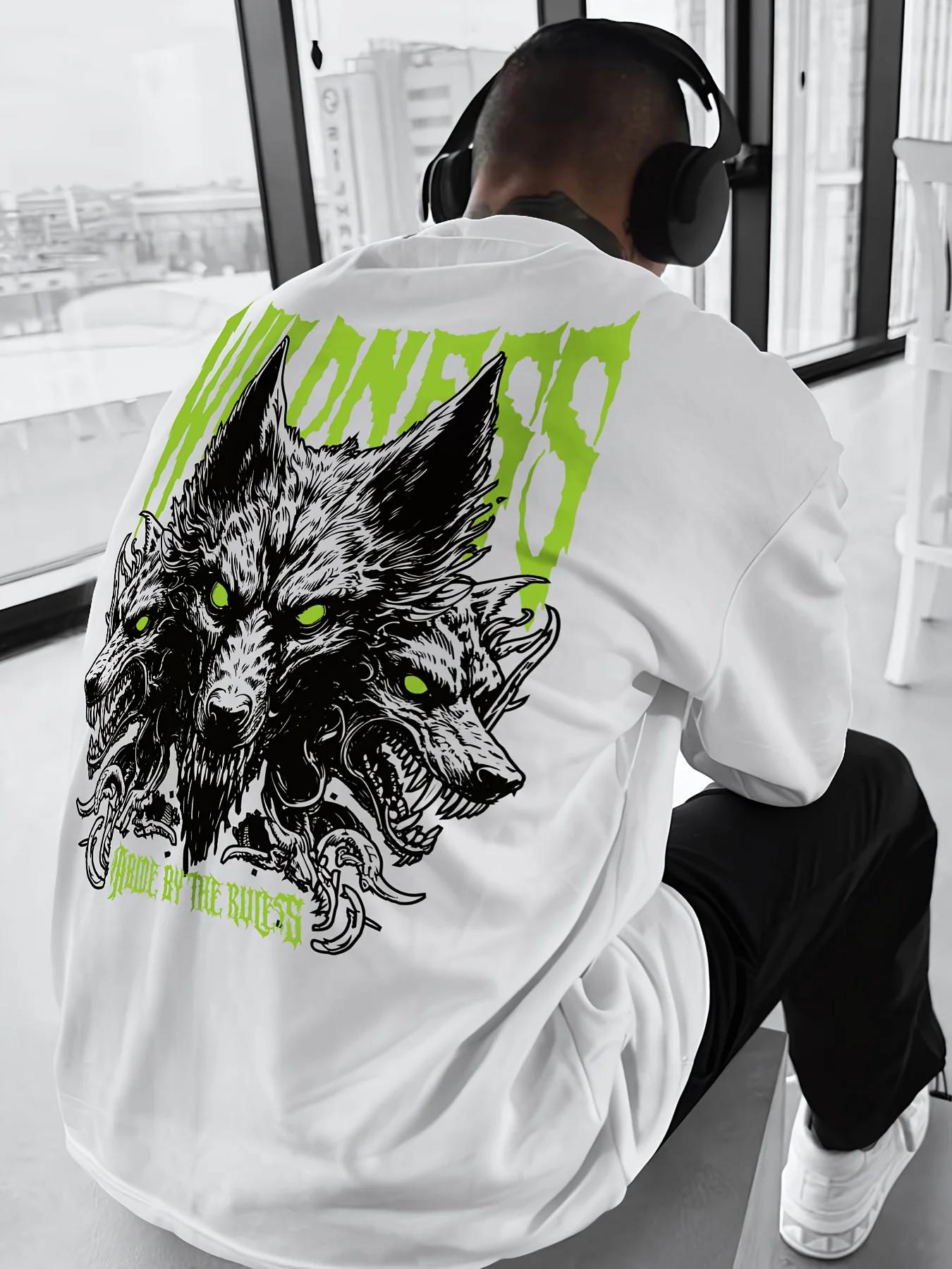 T-shirt col rond respirant et confortable pour hommes européens et américains, haut d'été imprimé lo